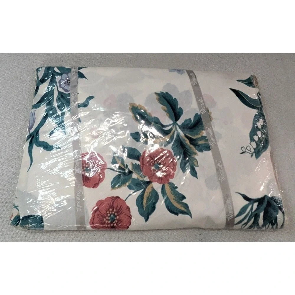 Wamsutta Fitted Sheet Twin White Floral New Supercale Plus 200TC Vintage USA